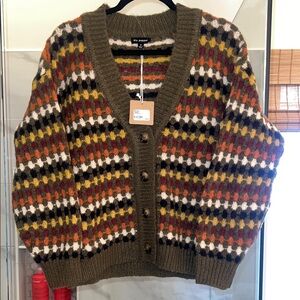 Blu Pepper Olive Multicolor Cardigan size Small NWT